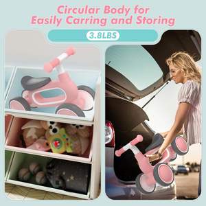 <span class=keywords><strong>Draisienne</strong></span> rose pour garçons et filles de 1 an, 10 à 12 <span class=keywords><strong>mois</strong></span>, sans pédales, pour tout-petits, cadre antichoc de 8 pouces, 4 roues silencieuses - Product Image 6