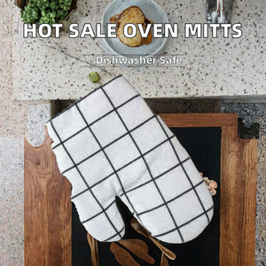 Hot Sale High-Temperature Resistant Cotton Printed <b>Kitchen</b> Gloves Oven Mitts with Anti-Scalding Feature - Product Image 3