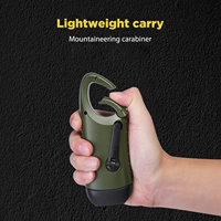 Lampe torche LED portable EDC rechargeable à l'énergie solaire avec manivelle, charge USB, mousqueton, torche de survie pour le camping