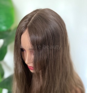 Peluca judía ortodoxa rubia ombré para mujer, con cutícula alineada, kosher, de encaje suizo, <span class=keywords><strong>cabello</strong></span> europeo, con parte superior de encaje. - Product Image 2