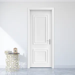 Prettywood American Traditional 2 Panel White Painting Prehung Solid Interior Room Door