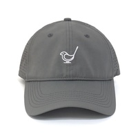 Casquette personnalisable de marque OEM/ODM avec 6 panneaux logo Golf européen Vente en gros Chapeaux gris vierge en polyester, durable, imperméable et léger