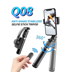 Stabilisateur de cardan Q08 à rotation 360° pour téléphone, perche à selfie avec trépied dissimulé, cardan vidéo mobile mono-axe pour TikTok - Product Image 1