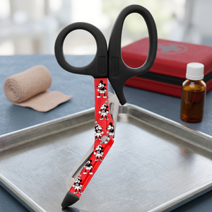 Tijeras de Trauma Médicas Manuales de Grado Profesional con Mango Rojo Vibrante con Diseño y Personaje Clásico de Mickey Mouse - Product Image 3