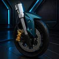 Kit d'amortisseurs avant inversés en alliage d'aluminium CNC, fourche de suspension réglable pour moto avec guidon et plaque de liaison supérieure
