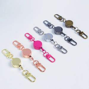 Porte-badge rétractable en alliage de zinc avec mousqueton pivotant, mini porte-carte d'identité, cordon de 35 cm, 21 mm, léger, 20 g - Product Image 1