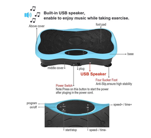 Machine d'exercice de plaque de vibration <span class=keywords><strong>pour</strong></span> l'activation musculaire, plate-forme <span class=keywords><strong>vibrante</strong></span> d'entraînement complet du corps avec bandes de boucle, équipement de fitness - Product Image 4