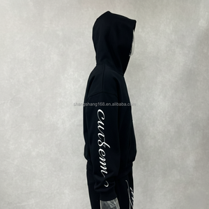 Custom <strong>Clothing</strong> Manufacture Solid Double Waist Pants Hoodie Sets Baggy Heavyweight Sweatsuits Screen Print Oversized Tracksuits - Product Image 3