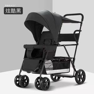 Cochecito Doble de Lujo para Bebés Gemelos, Asientos Delanteros y Traseros, Cochecito Doble para Segundo Hijo, Material de Lino Hecho a Mano, Cómodo y Personalizable - Product Image 3