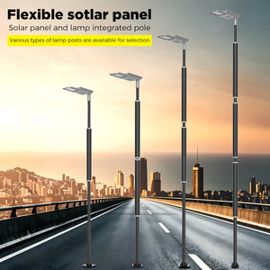 Lampes solaires verticales intégrées IP66 pour poteaux, avec batterie LiFePO4 longue durée de vie, 40/60/80/100W, éclairage intelligent pour ville - Product Image 3