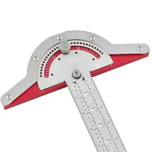 Protractor Angle Finder Woodworkers T Square Straight Edge inch Ruler,Multi-Function Angle Measure Tool Woodworking Metal Ruler