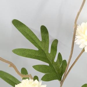 جودة عالية 5 رؤوس زهور بومبوم بيضاء اصطناعية لحفلات الزفاف عيد الميلاد الصينية السنة الجديدة فندق المشهد الترتيب - Product Image 3