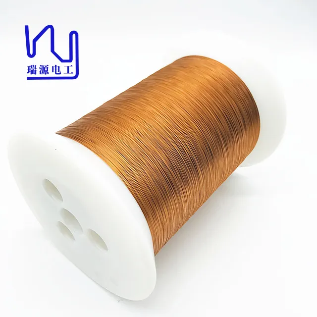 Flat Enameled Copper Wire AIW Class 220 High Temperature Rate Ultra Thin Self Bonding Flat Enameled Copper Wire