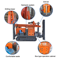 Foreuse de puits DTH portable 300m de profondeur avec moteur, pompe et boîte de vitesses pour forage de puits d'eau, mobilité sur chenilles élevée
