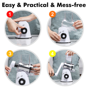 Amezon เครื่องขูดชีสเครื่องตัดอาหารเครื่องขูดผักแบบหมุน - Product Image 4