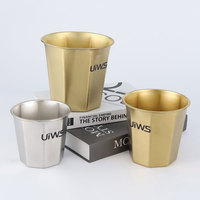 Seau à glace octogonal en acier inoxydable 304 de style coréen pour restaurants et bars, capacités 0,7/1,1/1,7L, seau à snacks