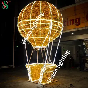 Balões de ar quente com led, balão decorativo de escultura 3d à prova d'água para uso externo e comercial