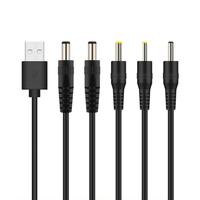 Kabel USB ke 5V DC 5.5 X 2.1mm Kabel Daya DC USB Male ke Konektor Barrel 5521