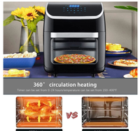 Friteuse à air chaud HY 1700W avec contrôle tactile numérique, grande capacité 12L 15L, four à air chaud sans huile