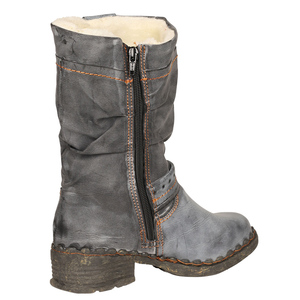 SHOELANDER-Plantilla de masaje negra para mujer, botas Retro de cuero largas con tacón, a la moda - Product Image 1