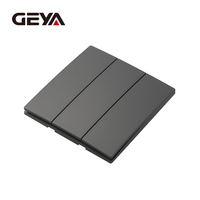 Interrupteurs muraux GEYA, vente en gros d'usine, IP20, modernes, étanches, durables, en PC, norme britannique, 86*86mm, 250V, 16A, 3 gangs, 1 voie