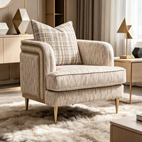 Fauteuil de loisirs au design classique italien moderne, fauteuil de salon en bois massif, mobilier de maison, chaise d'église avec accoudoirs