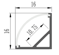 Profilé en aluminium pour bande LED 1616 mm, profilé LED pour armoire, canal LED avec diffuseur, couvercle LED, accessoires en aluminium – Vente chaude