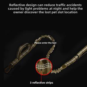 Ensemble de colliers et de laisses tactiques en nylon à double poignée pour chien Corde de traction réfléchissante antidéflagrante Caractéristique élastique Style rembourré - Product Image 3