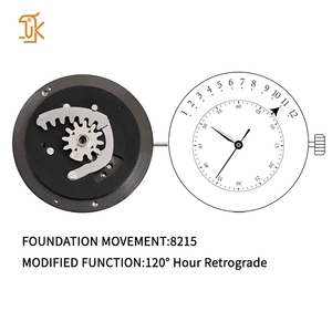กลไกนาฬิกา Miyota 8215 รุ่นดัดแปลง ระบบ Retrograde 120 องศา กลไกอัตโนมัติ สำหรับการผลิตนาฬิกาแบบกำหนดเอง จัดจำหน่ายสำหรับแบรนด์นาฬิกา - Product Image 1