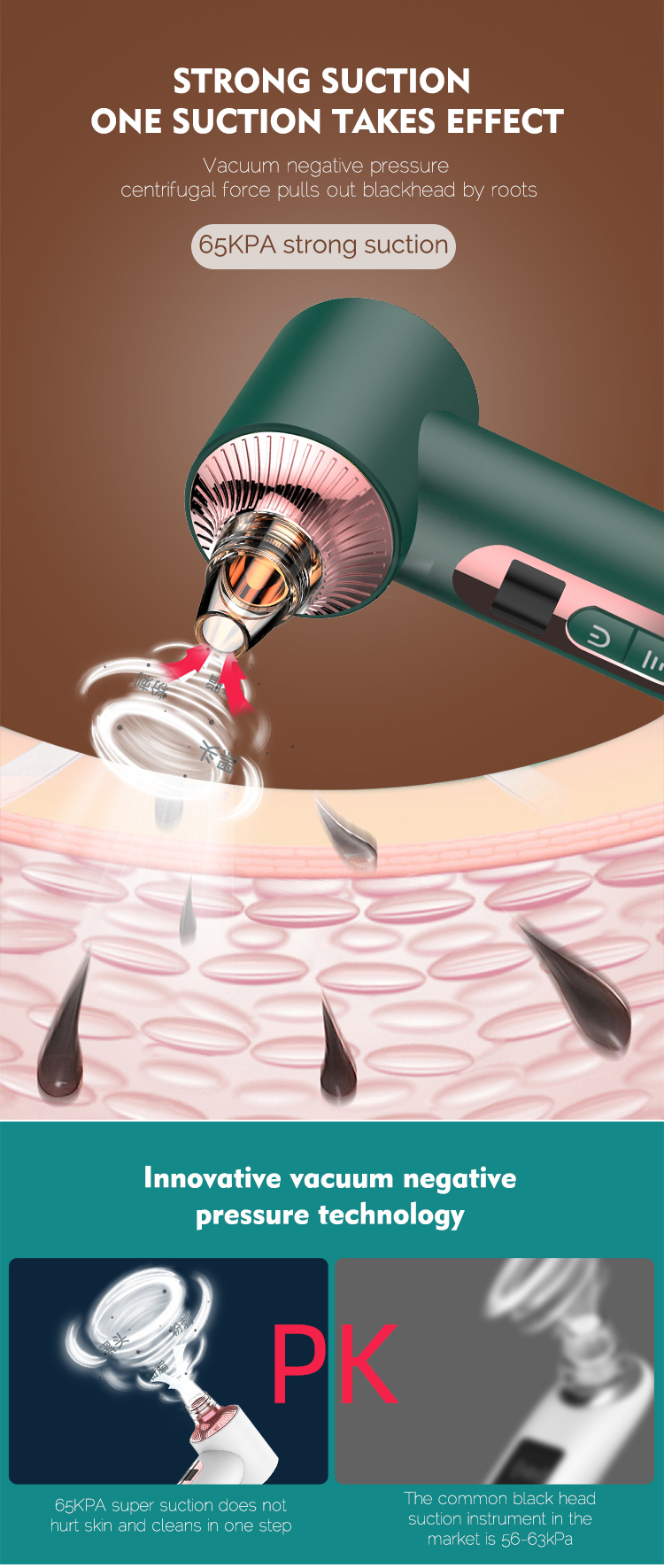 Microdermabrasion Pore Deep Cleansing Facial Machine Electric Blackhead Remover Vacuum 200g
