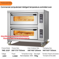 Four électrique commercial pour la cuisson du pain et des gâteaux, grande capacité, 2 niveaux, 2 plateaux, four intelligent à température contrôlée par micro-ordinateur