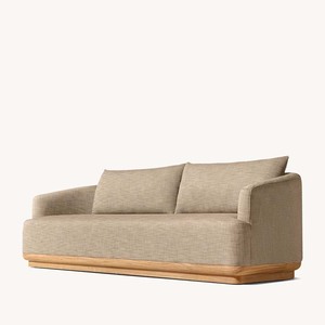 Ensemble de mobilier d'extérieur moderne en bois de teck, comprenant un canapé chaise longue de jardin, une table basse et un mobilier en osier, idéal pour ferme, appartement, villa, patio - Product Image 3