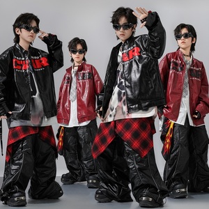 Conjunto de Chaqueta de Cuero de Hip-hop para Niños y Niñas, Traje de Actuación de Danza Jazz y Street <span class=keywords><strong>Dance</strong></span>, Primavera-Verano 2026 - Product Image 2