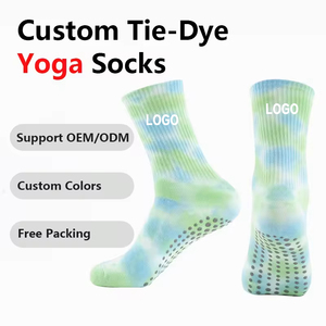 Chaussettes de <span class=keywords><strong>Pilates</strong></span> personnalisées pour femmes, multicolores, antidérapantes, confortables, chaussettes de yoga sport tie-dye - Product Image 2