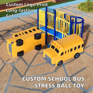 Logo personalizzato PU Anti giallo scuolabus Squeeze giocattolo a basso prezzo promozionale in gomma morbida palla in schiuma per sport Fitness gioco uso - Product Image 2