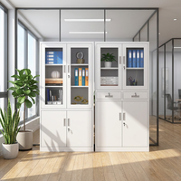 Armoire de classement en acier verrouillable avec tiroirs coulissants, rangement de bureau moderne et minimaliste pour documents et archives financiers