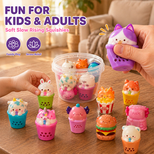 Squishies de Personajes de Comida Surtidos a Granel, Juguetes Sensoriales Blandos de Rebote, Cubo de Juguetes Antiestrés, Recuerdos de Cumpleaños, Premios Escolares - Product Image 6