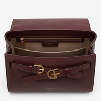 Sac à main structuré pour femme en cuir PU avec rabat, élégant sac à bandoulière avec boucle de ceinture, idéal pour le quotidien et le travail