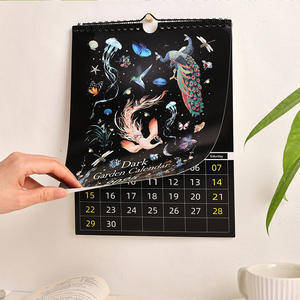 2025 ilustraciones artísticas de animales <span class=keywords><strong>calendario</strong></span> de pared <span class=keywords><strong>Lunar</strong></span> Tema de Bosque Oscuro año completo fases de la luna planificador mensual naturaleza - Product Image 6