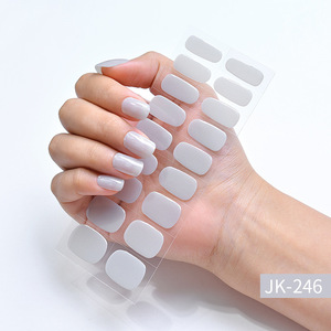 Bandes de gel semi-durcies pour ongles, autocollants 3D noirs pour ongles, enveloppes de couleur unie, décalcomanies OEM pour manucure - Product Image 4