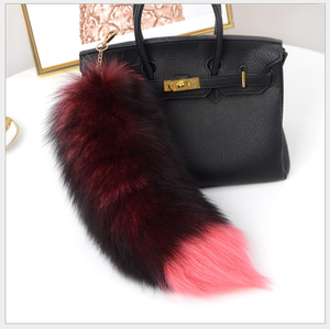 หางจิ้งจอกแท้35-45ซม. ขนหางจิ้งจอกหางฟูสำหรับตกแต่งพวงกุญแจขนสุนัขจิ้งจอกธรรมชาติ - Product Image 2