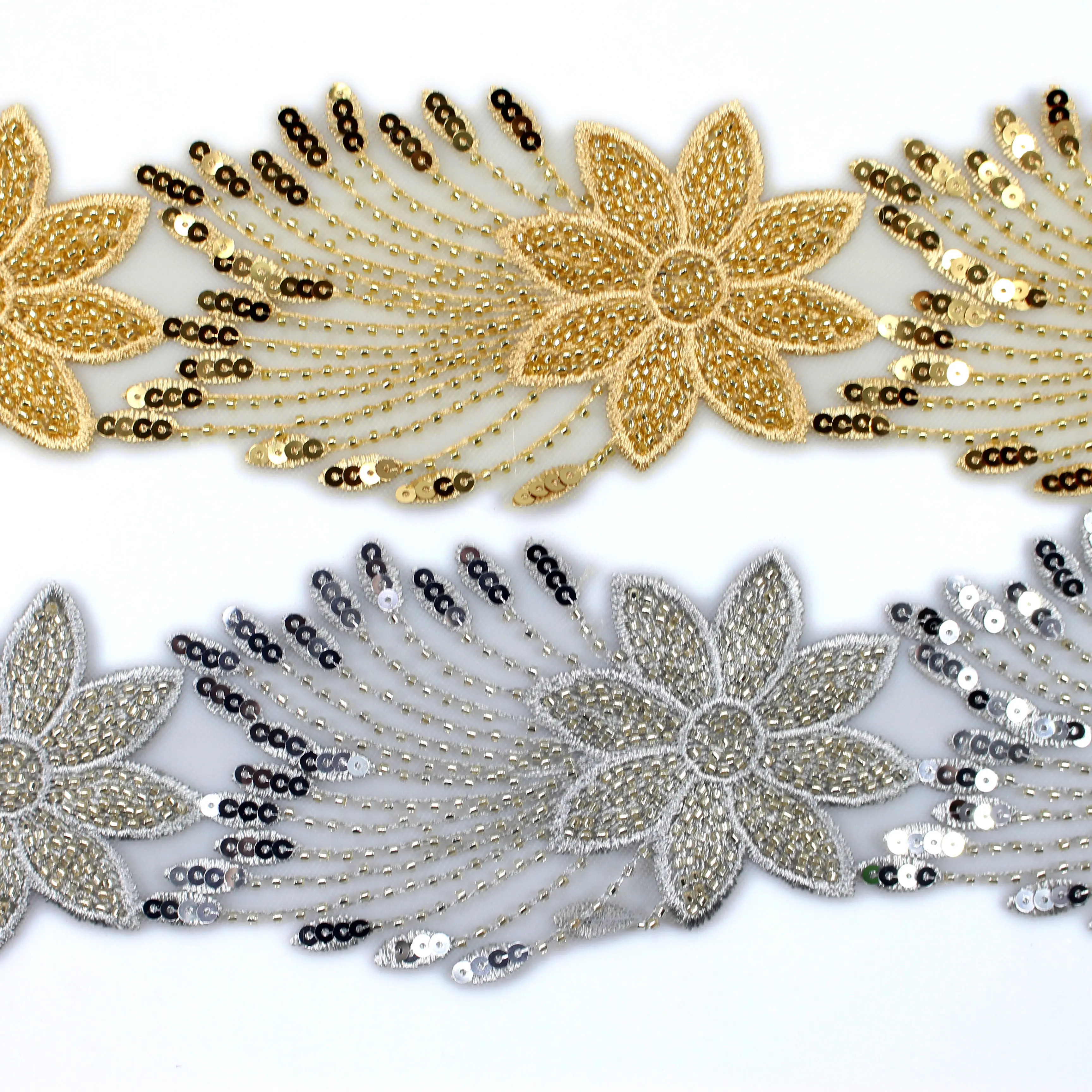 Hand-sewn beads lace handmade clothing accessories lace trim handmade beaded decorative accessories materials