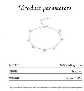 925 <b>Silver</b> Chain <b>Bracelet</b> With Crystal Ball <b>Charms</b> Minimalist Women's Everyday Wear korean style drop <b>charm</b> <b>bracelet</b> for women - Product Image 2