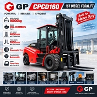 Chariot élévateur diesel 16T CPCD160 : Moteur Cummins, mât à deux étages de 4 m, cabine, automatique, LED, pneus pneumatiques.