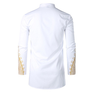 Nouvelle conception de vêtements pour hommes musulmans, kaftan, <span class=keywords><strong>chemise</strong></span> <span class=keywords><strong>arabe</strong></span>, robe islamique avec estampage doré, grande taille, <span class=keywords><strong>chemise</strong></span> pour hommes - Product Image 5