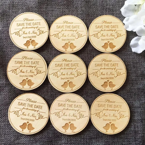 Aimants de réfrigérateur personnalisés en bois classiques pour <span class=keywords><strong>mariage</strong></span>, souvenirs de fête, aimants de réfrigérateur sur mesure - Product Image 1