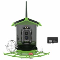 Caméra de mangeoire à oiseaux intelligente à énergie solaire avec IA, 4MP, 4K HD, diffusion en direct et identification de plus de 10 000 oiseaux