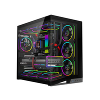 Full Tempered Glass Computer Case Panoramic Gaming PC Chassis Dual Chamber Support 360mm Water Cooling for ATX M-ATX ITX