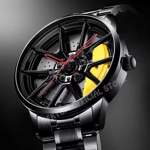 Montre Homme en Acier Inoxydable Style Jante de Voiture, Montre-Bracelet Business Sportive avec Aiguilles Lumineuses, Relogio Masculino - Product Image 4