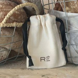Cotton <b>Drawstring</b> Bag Minimalist Portable Storage Bag Simple <b>Drawstring</b> <b>Pouch</b> for Daily Use - Product Image 2